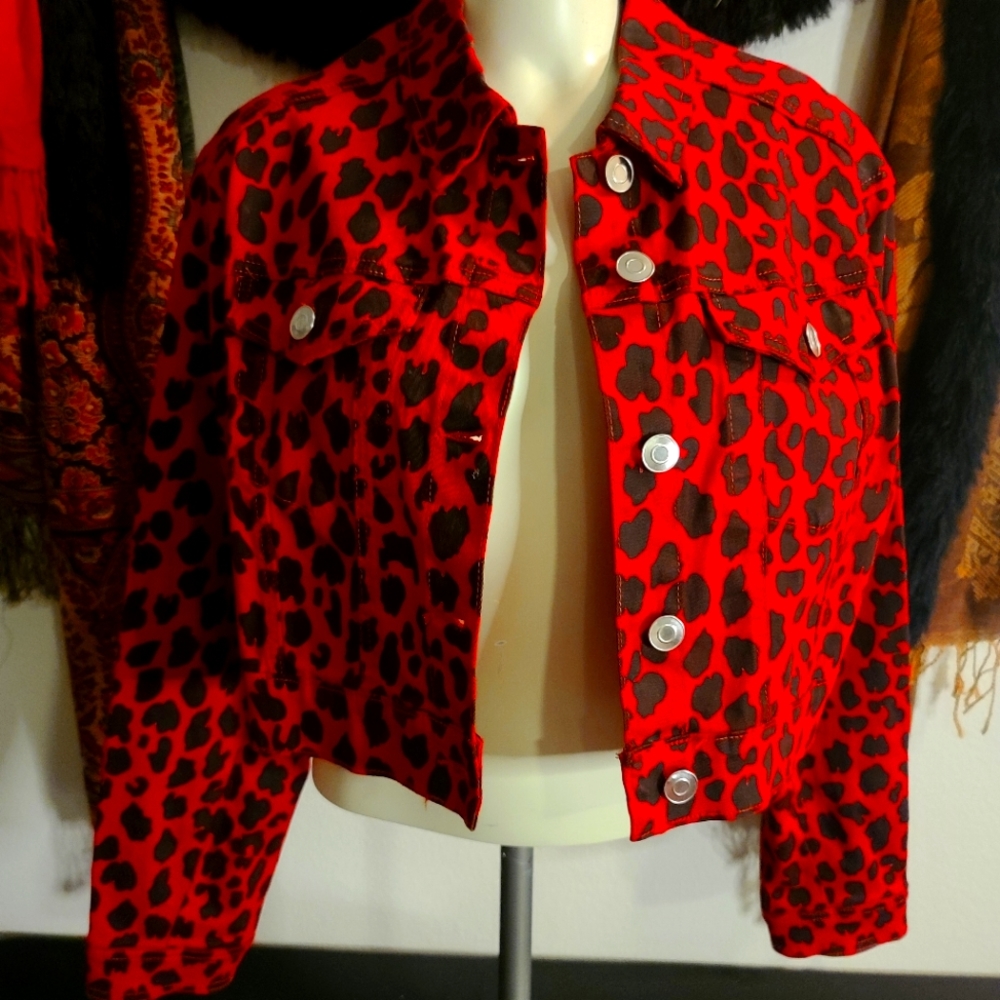 Punk Red Leopard jacket 🐆